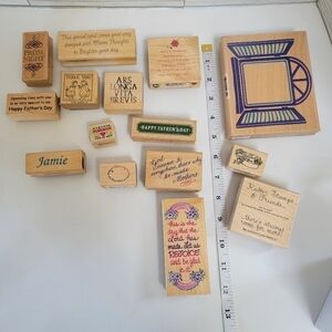 15 Word Stamps for Card Making, Etc.